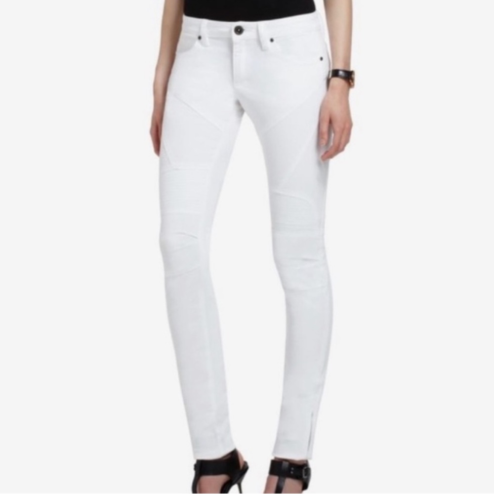 BCBGMaxAzria Jada Moto Jeans White